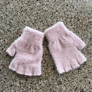 SHEIN Pink Fuzzy Fingerless Gloves